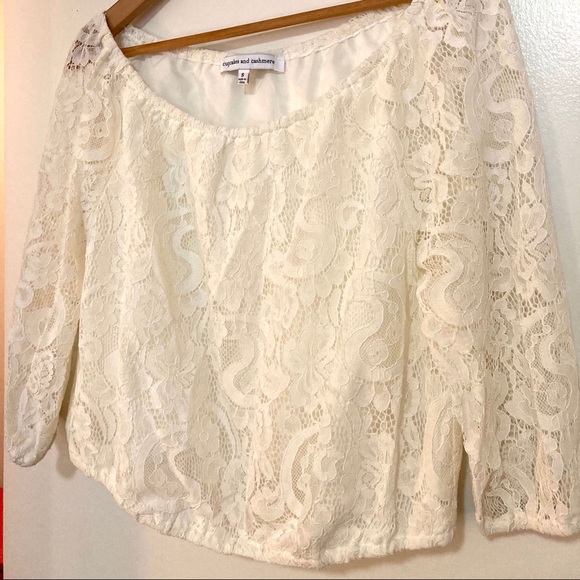 CUPCAKES AND CASHMERE white lace top - Picture 3 of 7